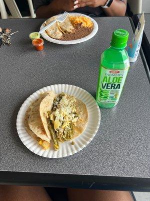 Cactus eggs and cheese breakfast taco  Chorizo eggs cheese and potato breakfast taco Bacon egg and cheese breakfast taco (2)