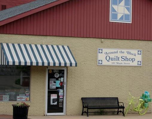 Maple Street Entrance to Around The Block Quilt Shop