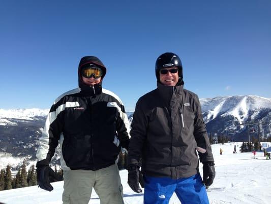 Adam And Gary Snowboarding at Vail CO