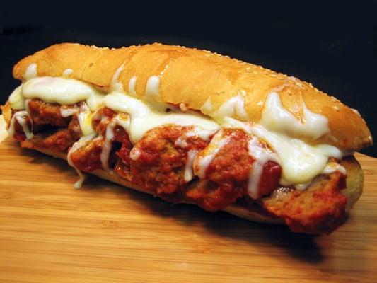 Meatball Sub with melted 100% real provolone cheese