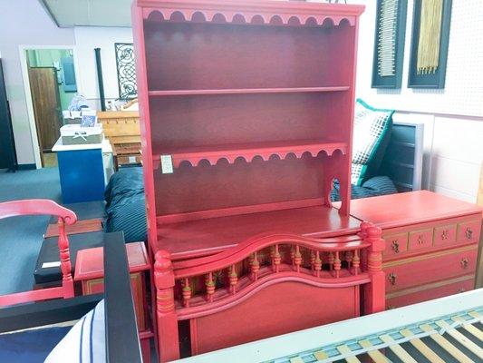 Rustic hand painted Mexican style bedroom set for $659.