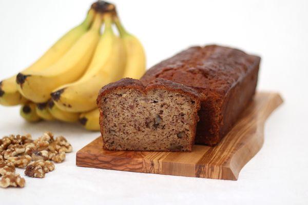 Banana Walnut bread loaded with walnuts and fresh hand peeled bananas.