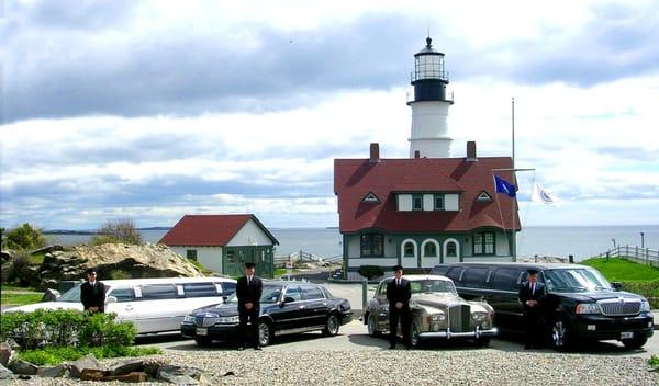 A few cars from the fleet at Portland Head Light.