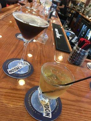 Espresso Martini & Bulleit Bourbon on the shinny new bar