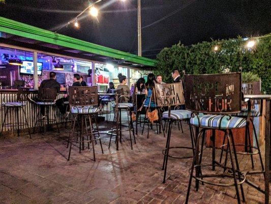 One of two outdoor bars