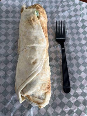 I've never seen a pita sandwich wrapped this way. Everything stayed inside, it was fantastic.