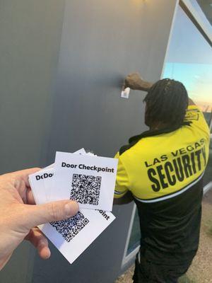 Las Vegas Security is able to provide live, scanned & tracked QR checkpoints across your properties to ensure timely & accurate reporting!