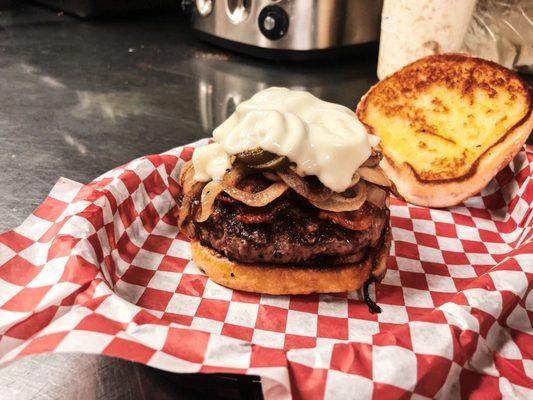 Harley burger w/ jalapeños