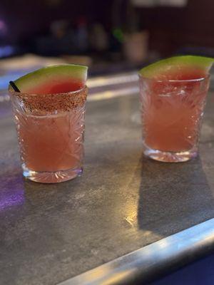 Watermelon spicy margaritas