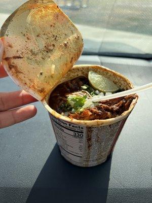 Birria Ramen. Taste delicious and well done. Perfect amount of explosive flavour