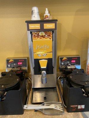 Breakfast waffle station