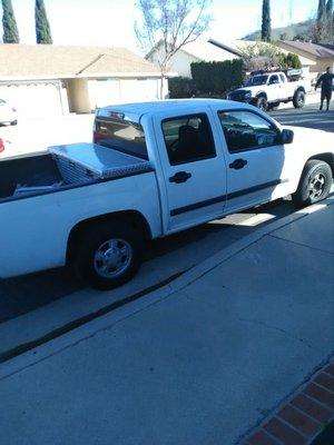 Manny arrived in a plain white Chevy pick up.