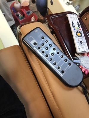 Very worn out massage chair controls