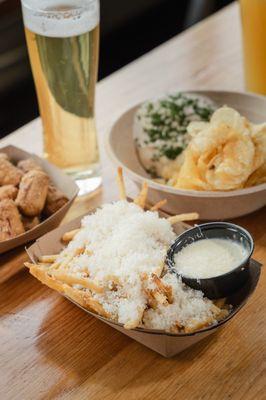 French fries with lemon aioli, fresh grated Parmesan