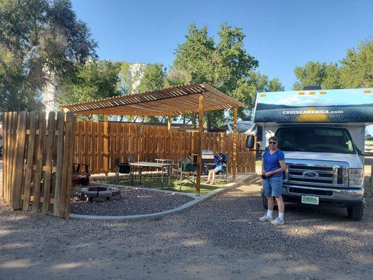 We rented a very nice patio site for our RV with full hook-ups.