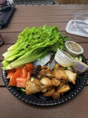 Lettuce wrap platter with fried pork belly