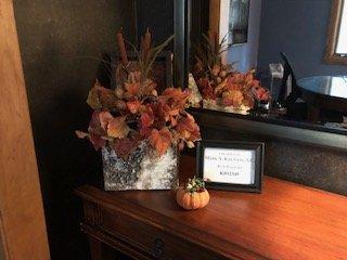 Fall decorations in a conference room