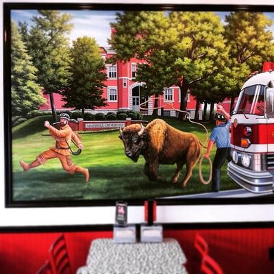 Huntington's Firehouse Subs wins best mural award. Go Herd!!