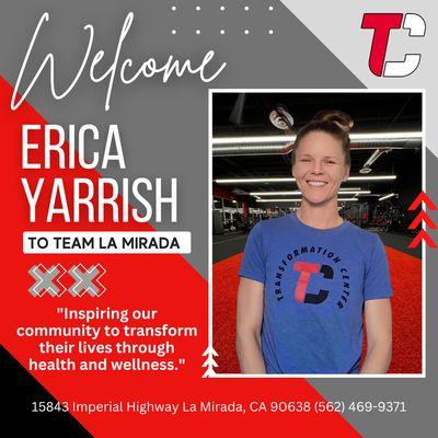 Welcome  to the La Mirada Team Erica 
Stop by and say hello