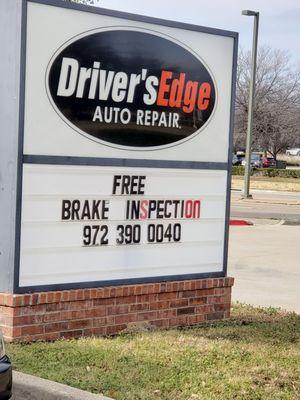 Driver's Edge sign.