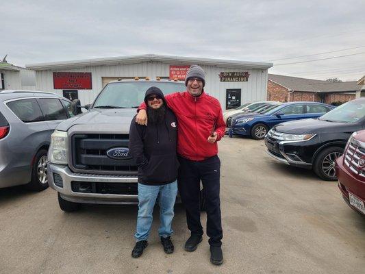 Another happy customer Mr Lj bought a nice wheel lift truck f450 at DFW AUTO Financing LLC Friday