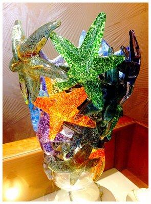 Glass starfish sculpture