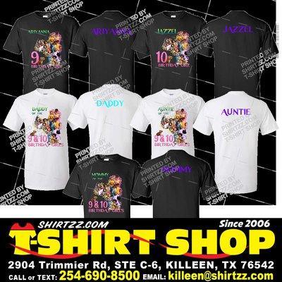 Shirtzz com T-Shirt Shop in Killeen TX 76542. Open 10am to 6pm TUE to SAT