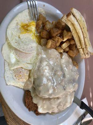 Chicken fried steak and eggs!! Really good!