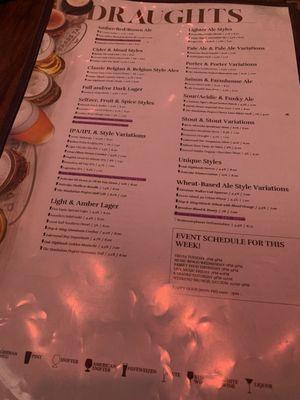 Extensive beer menu