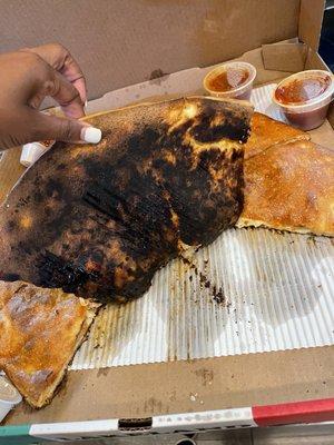 Burnt pizza