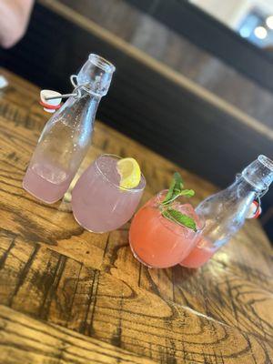 Spiked Lavender Lemonade and Water Us Watermelon spiked.