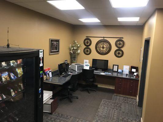 Pilot planning room and vending machine.