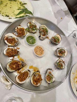 Grilled oysters