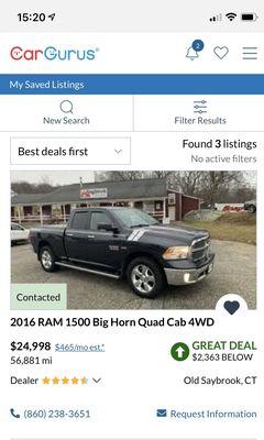 The RAM 1500 I bought