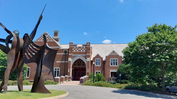 View of Modlin Center's main entrance from the parking lot.