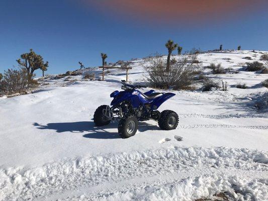 Snow ridding in Barstow