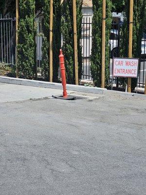 Entrance at the back end of the gas station