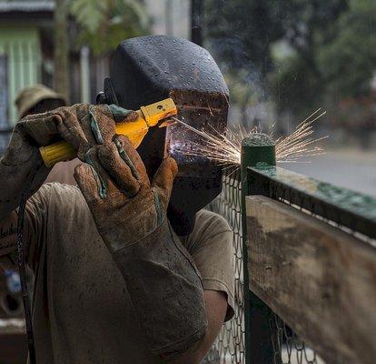 Welding work at a job site.