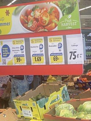 Avocados priced previously .96, charged .81, advertised 0.69 each