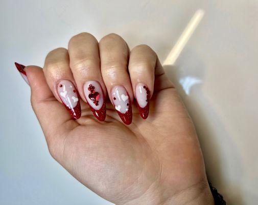 Valentines Acrylic Nails by Maria