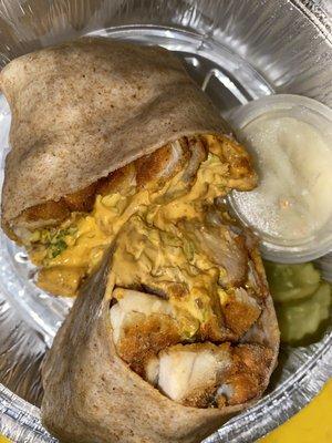 Bang bang chicken wrap on honey wheat