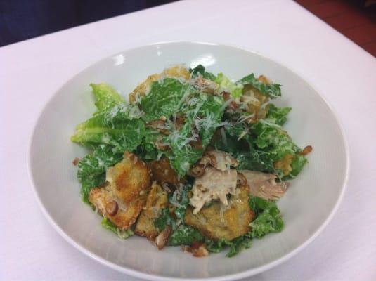 Caesar salad w/ kale roman and rye bread