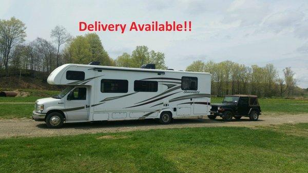 Nervous on driving a motorhome? Let us deliver to your location! Great for the New York State Fairgrounds!