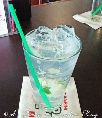 Vodka tonic with muddled limes!