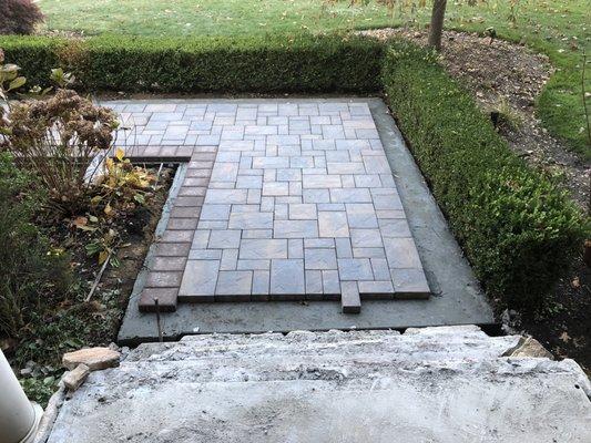 Front walkway and stoop during construction.