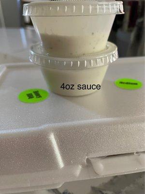 4 oz Ranch and Bleu Cheese Dipping Sauces