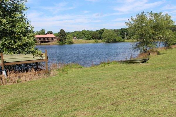 Rent a jon boat for a relaxing time on one of our two lakes