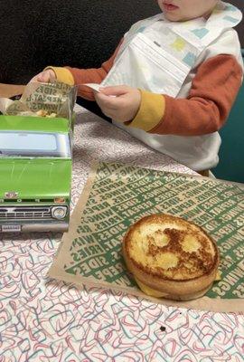 Kids grilled cheese with a happy face :)