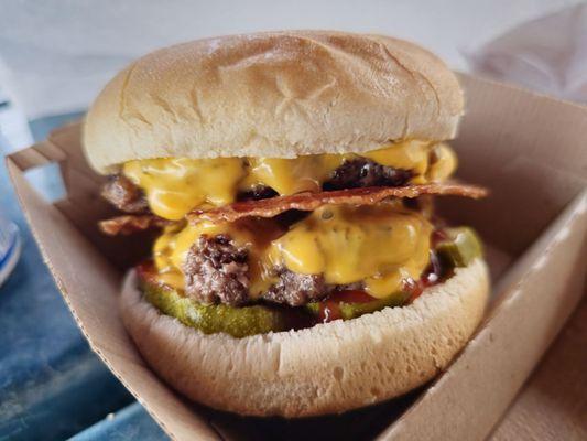 Bacon double cheeseburger.