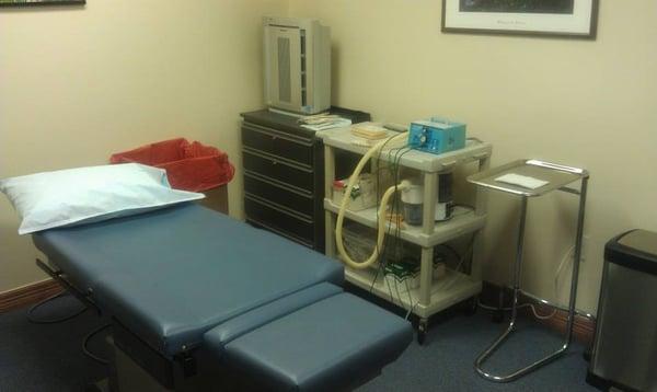 Clean and neat Surgery Room for minor surgeries.   Skin tags, moles, ingrown toenails, etc.